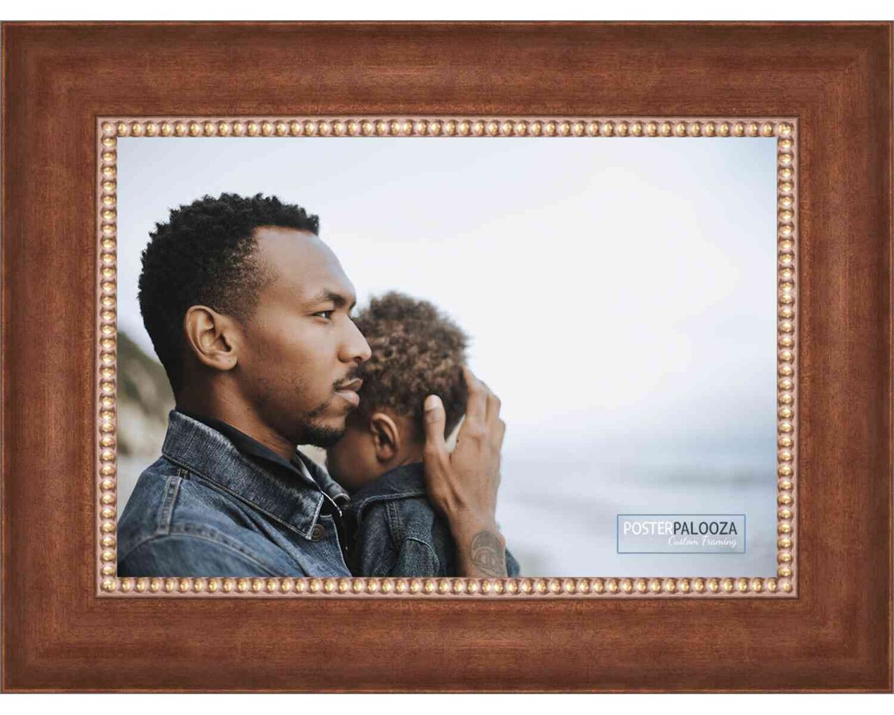 8x12 Traditional Brown Picture Frame - UV Acrylic, Foam Board Backing, Hanging Hardware
